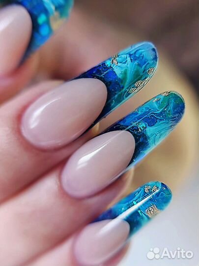 Наращивание ногтей. Выкладной френч