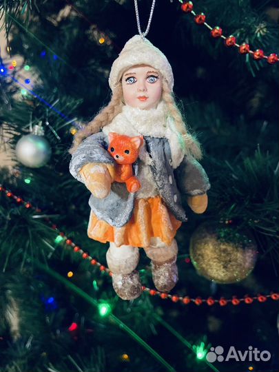 Ватная игрушка на ёлку