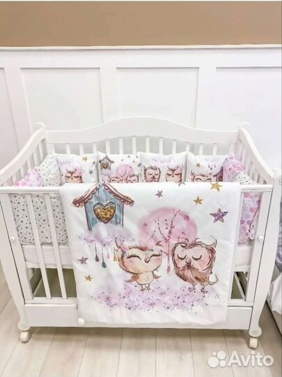 Комплект бортиков в кроватку с одеялком