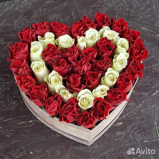Коробка Сердце из Роз с Доставкой