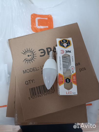 Упаковка ламп LED Эра E14, свеча, 5Вт, LED