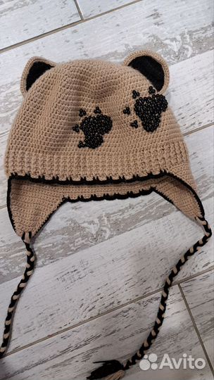 Шапка детская зимняя из мериноса ручная работа