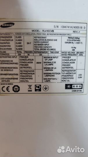 Холодильник Samsung производство Корея