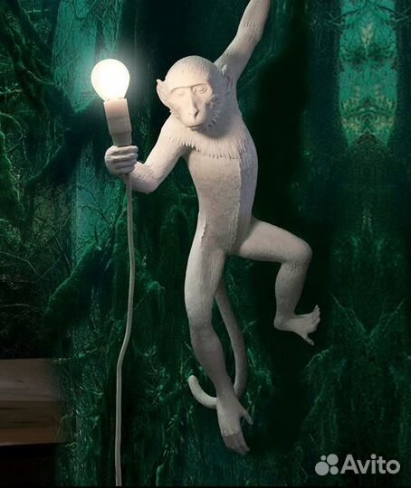 Monkey Lamp бра обезьяна с лампой белая