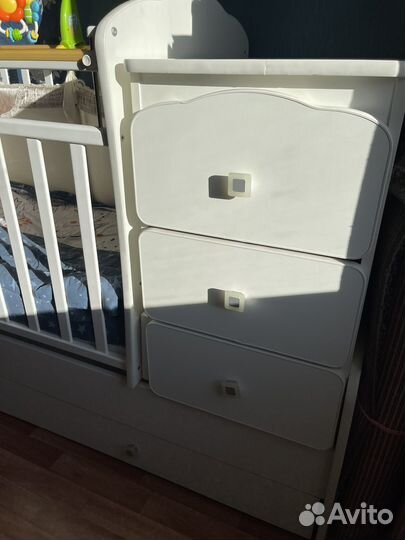 Детская кроватка трансформер+матрас