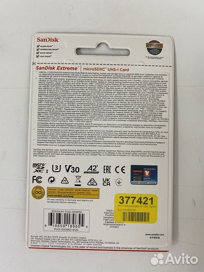 Карта памяти microSD (sdxc) SanDisk Extreme 512 GB
