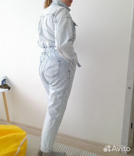 Джинсовый слитный комбинезон