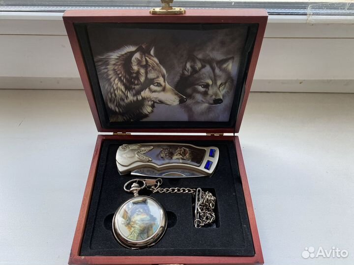 Складной нож часы сувенирный набор
