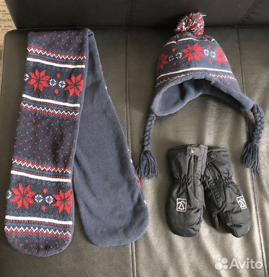 Зимний комплект шапка и шарф + карги