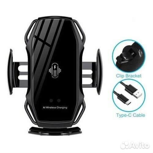 Умный держатель в авто с беспроводной зарядкой