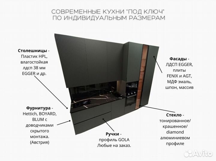 Кухонный гарнитур Глетчер на заказ