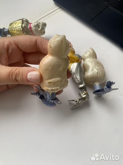 Новогодние елочные игрушки СССР на прищепке