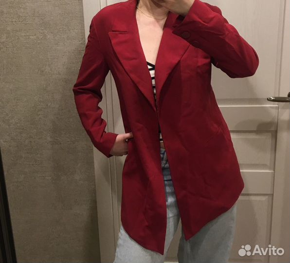 Пиджак Zara укороченный пиджак Италия натуральный