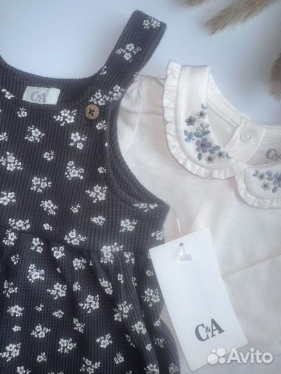 Сарафан и лонгслив для девочки 74