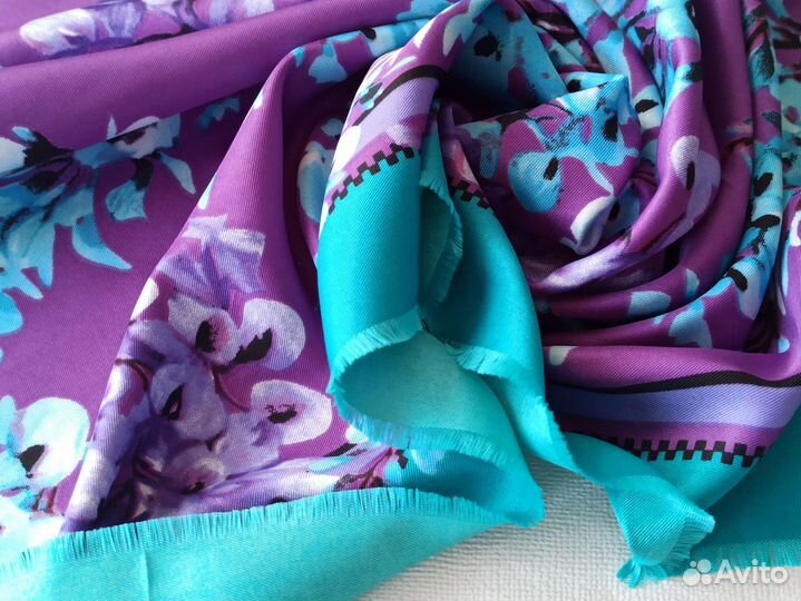 Платок Шелковый Dolce Gabbana бирюзовый новый