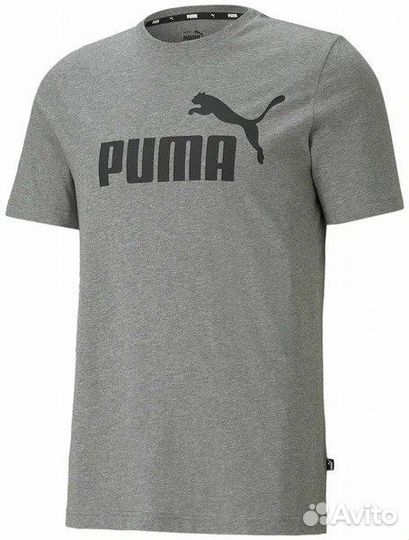 Футболка puma Ess Logo grey м