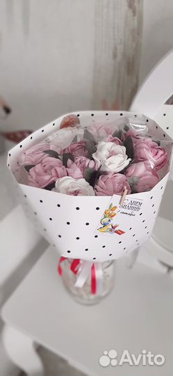 Зефир.Букет из зефирных цветов на день учителя