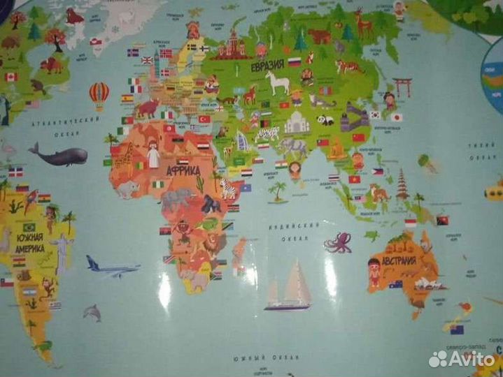 Карта мира, плакат для детей
