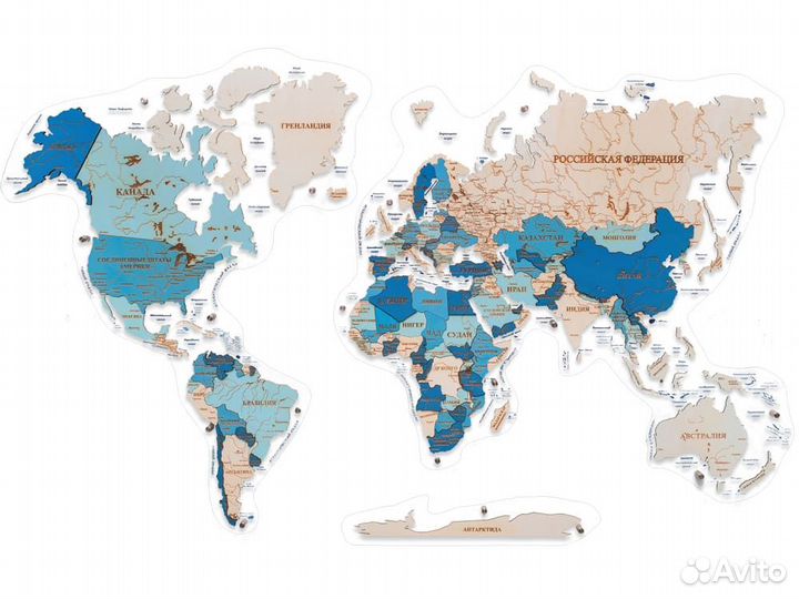 Деревянная карта мира Казань Джозани