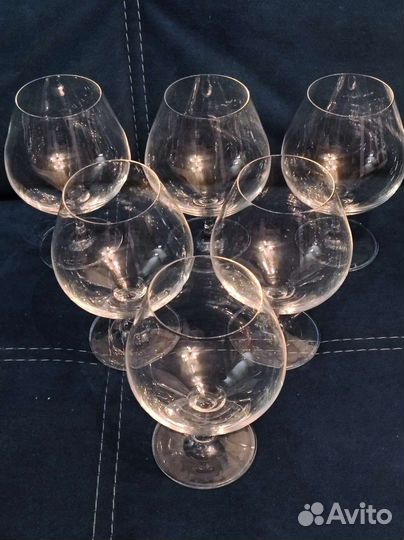 Большие бокалы для коньяка, бренди, 6 шт