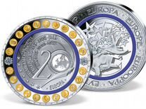Памятная Монета - Медаль 20 лет Евро.Вес 376 гр