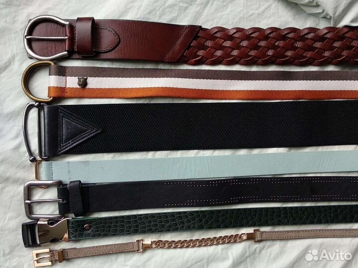 Кожаный ремень пояс женский широкий тонкий