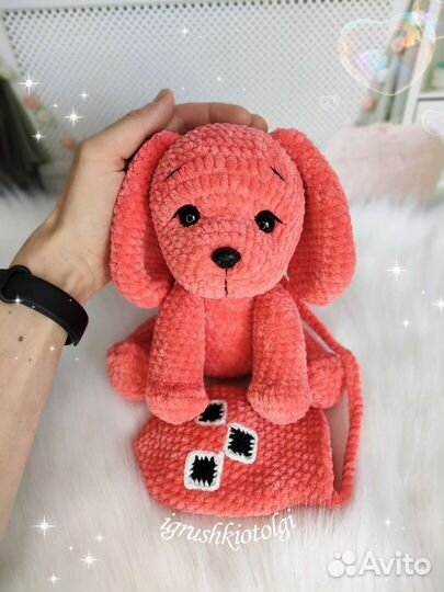 Вязаные игрушки собачки разных пород и Варежка