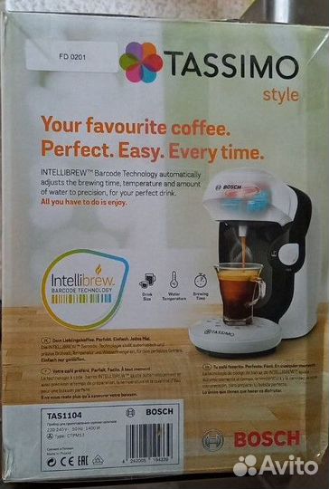 Капсульная кофемашина Bosch tassimo style TAS1104