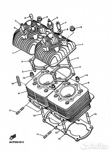Прокладка под цилиндры VK540 оригинал