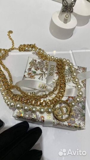 Колье бусы dior