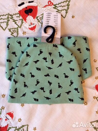 Шапочка для мальчика fox&bunny (6-9 м.)