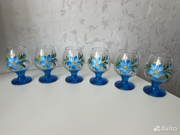 Набор бокалов и рюмок гусь хрустальный