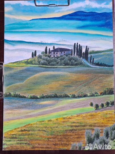 Пейзаж пастелью Италия