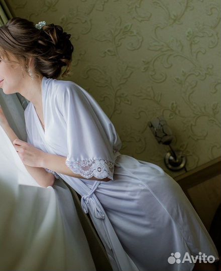 Халат белый свадебный