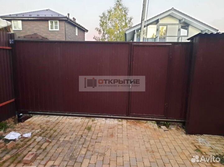 Откатные ворота на сваях