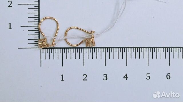 Золотые серьги с фианитом