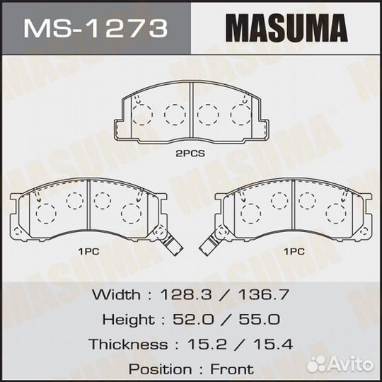 Колодки тормозные дисковые Masuma MS-1273