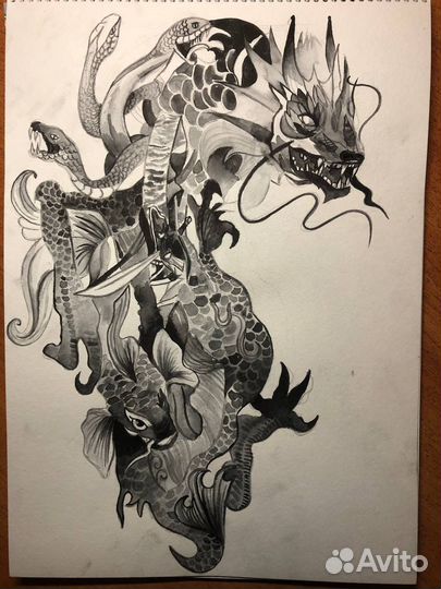 Эскизы тату, рисунки на заказ