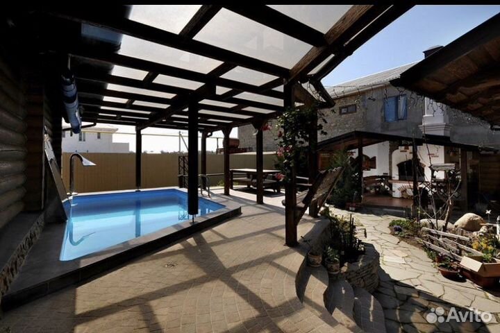 Баня на дровах с бассейном