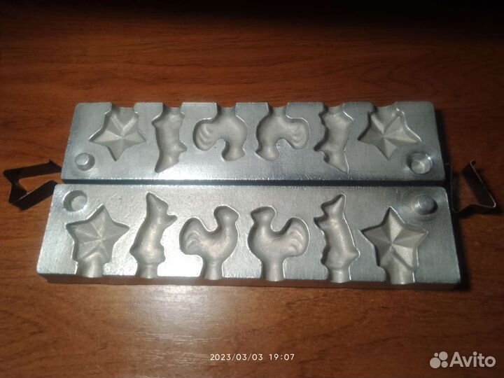 Форма для леденцов. Петушки, зайцы, звёзды. СССР
