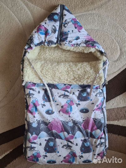 Комбинезон с конвертом на овчине р.80 унисекс