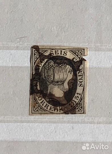 Редкая Почтовая марка Испании королева Изабелла