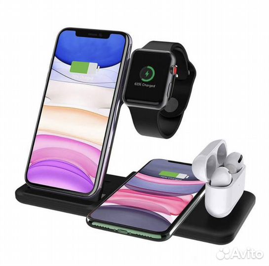 Беспроводное зарядное устройство для iPhone 4 в 1