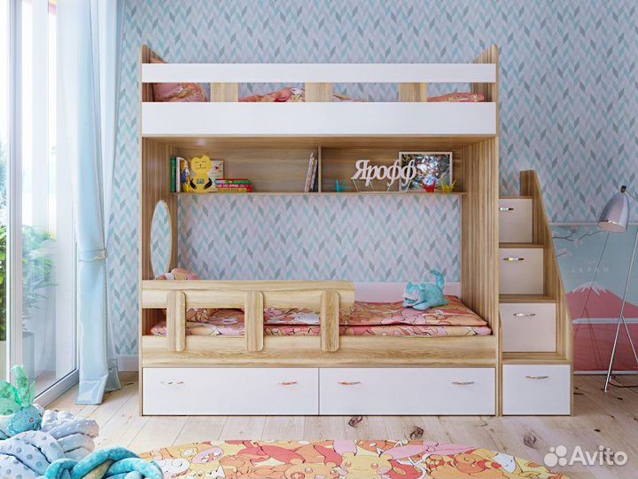 Двухъярусная кровать Юниор 1 для детей