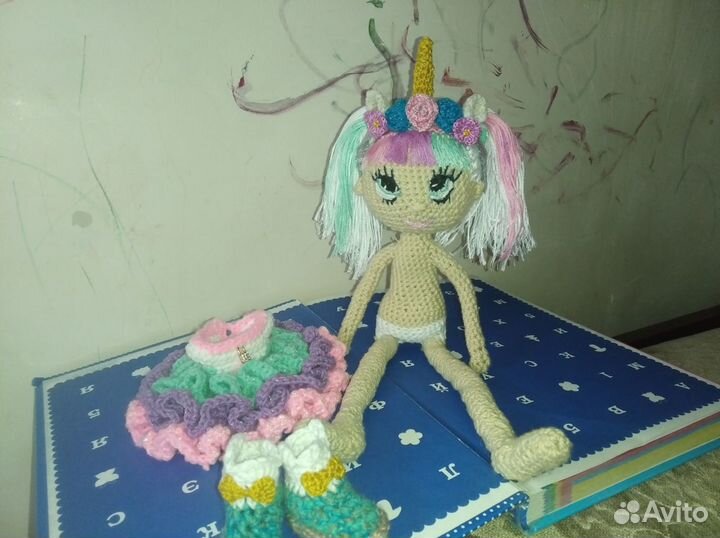 Кукла Лол Lol единорожка вязаная