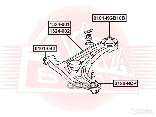 Сайлентблок 0101-KGB10B asva