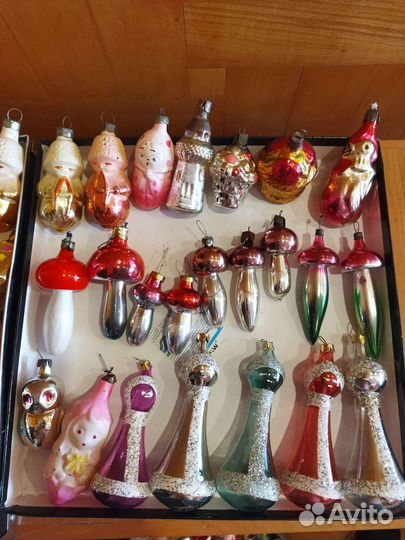 Елочные игрушки СССР. Фигурки. Стекло