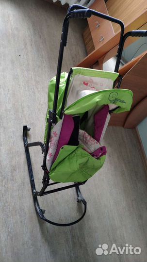 Детские санки коляска с колесами