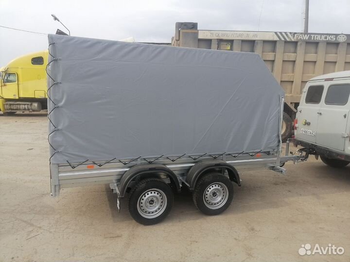 Двухосный прицеп с тентом аэро 150 см. Г/П 424