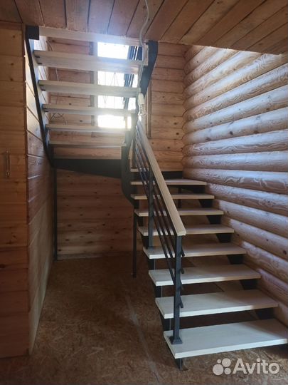 Лестница металлическая, деревянная, металлокаркас